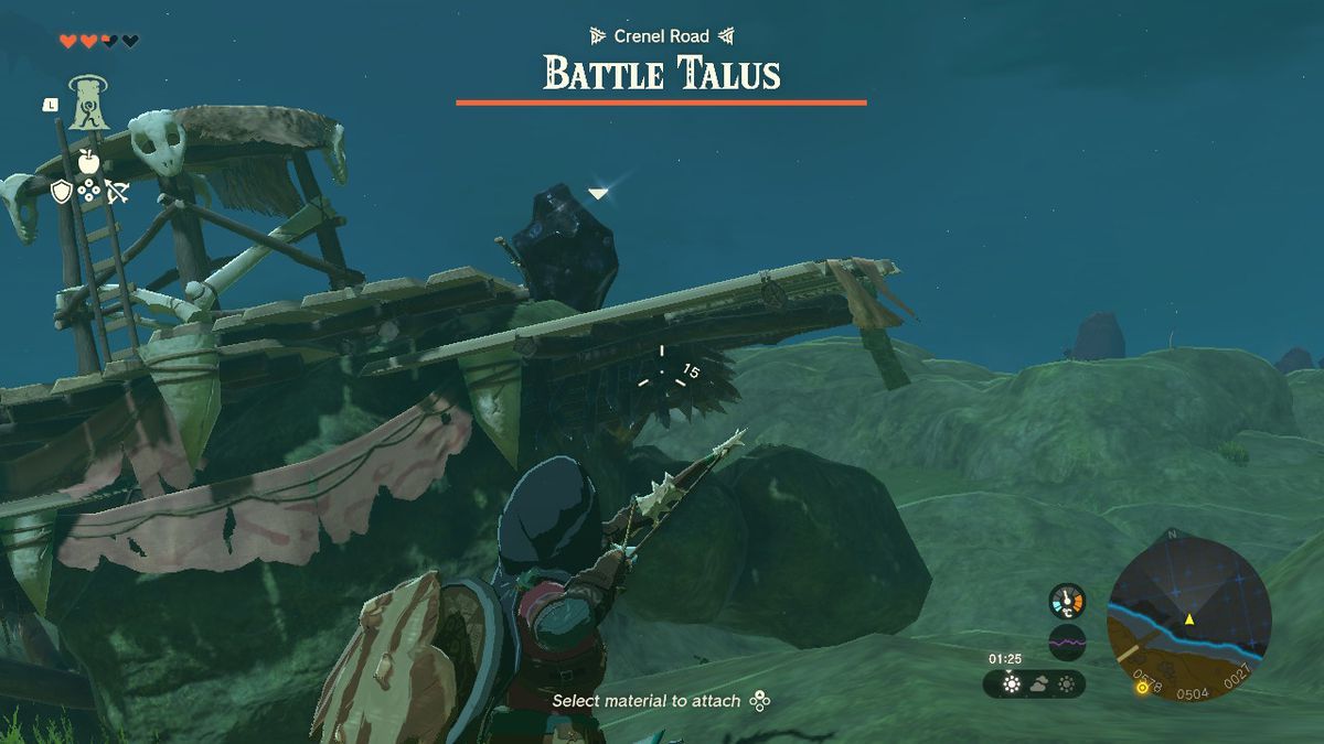 Fighting a Talus boss in Zelda: Tears Of The Kingdom