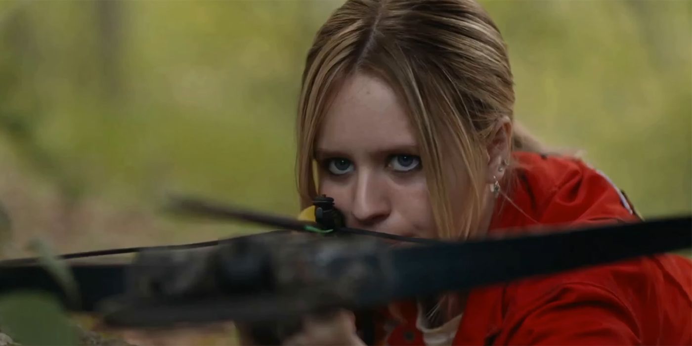 Becky with a crossbow in The Wrath of Becky