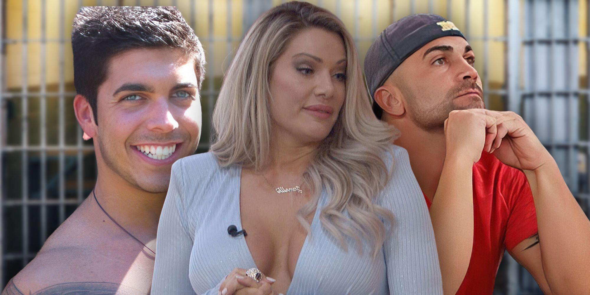 Big Brother houseguests Janelle Pierzina, Willie Hantz, Matthew McDonald montage of three cast members