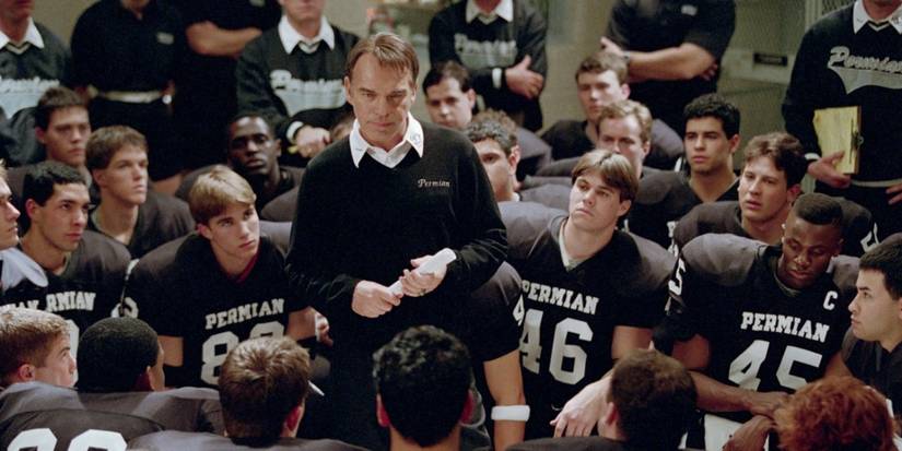 Coach Gary Gaines with his team in Friday Night Lights