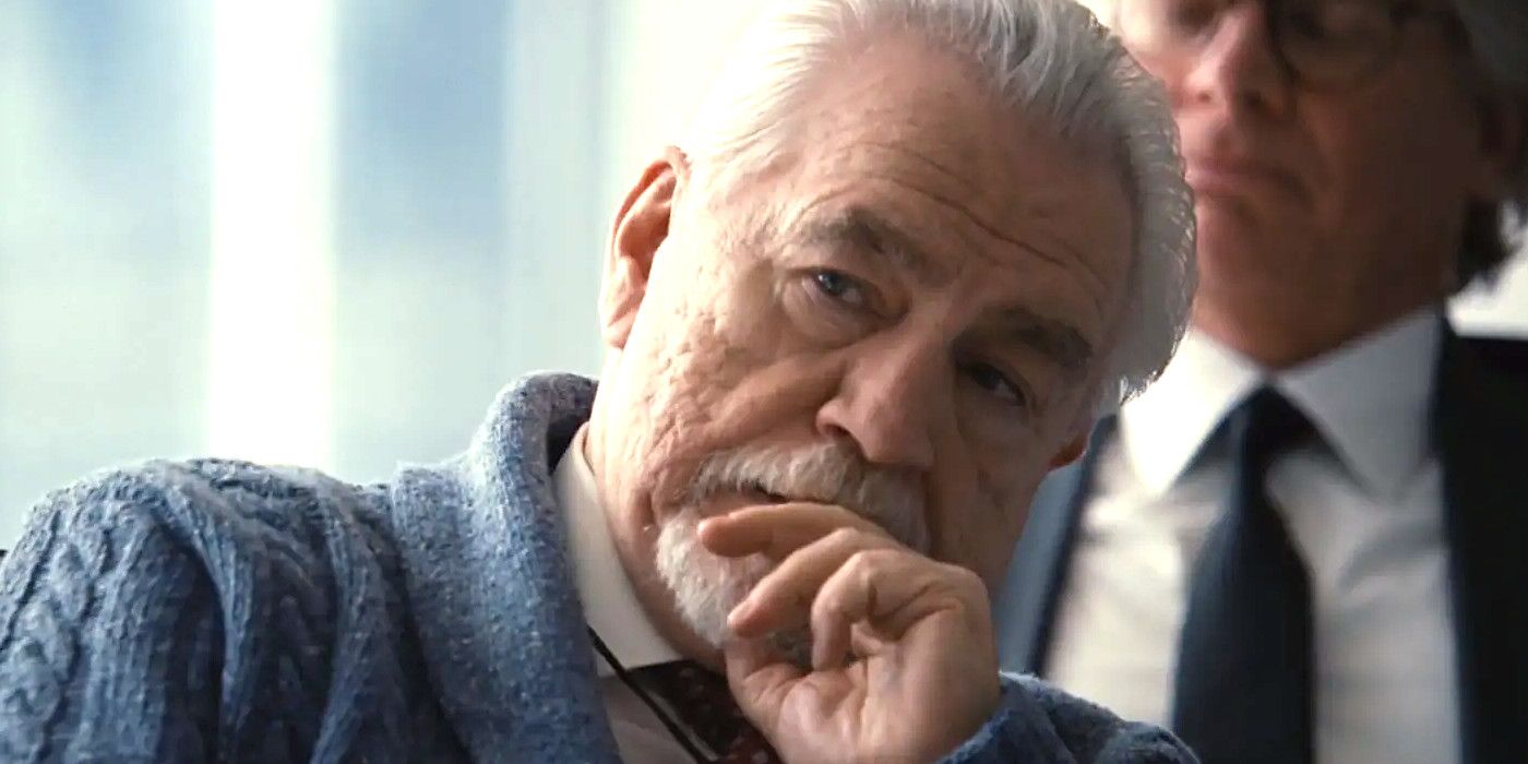 Brian Cox as Logan Roy in Succession looking at someone skeptically, like they just said something dumb or annoying