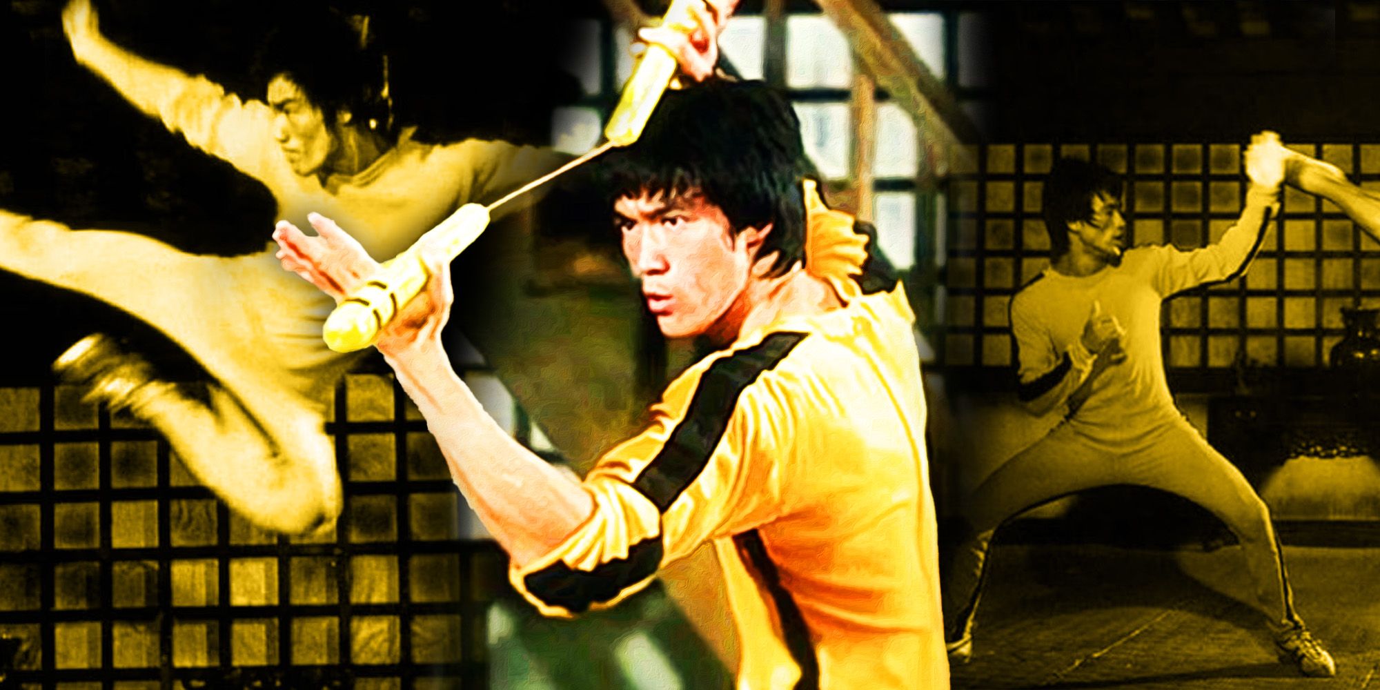 Bruce Lee in his yellow tracksuit