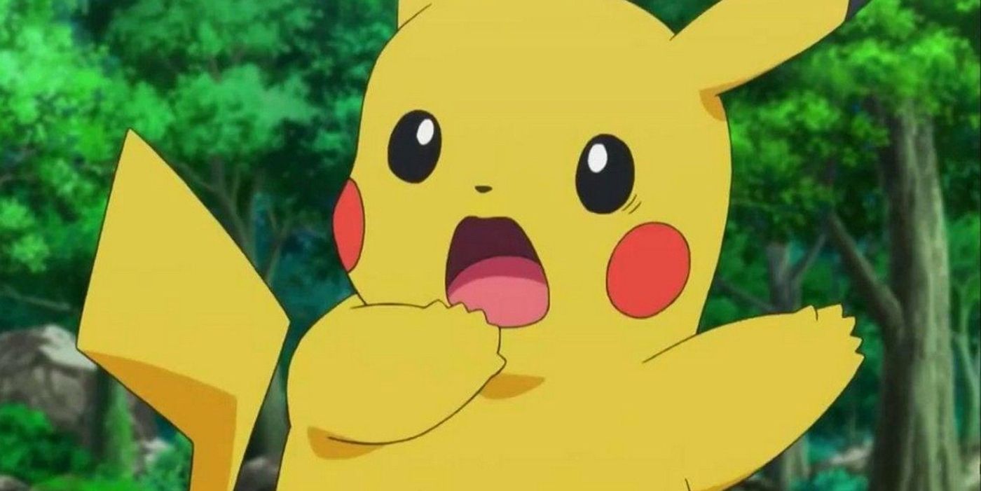 Shocked Pikachu from Pokémon.