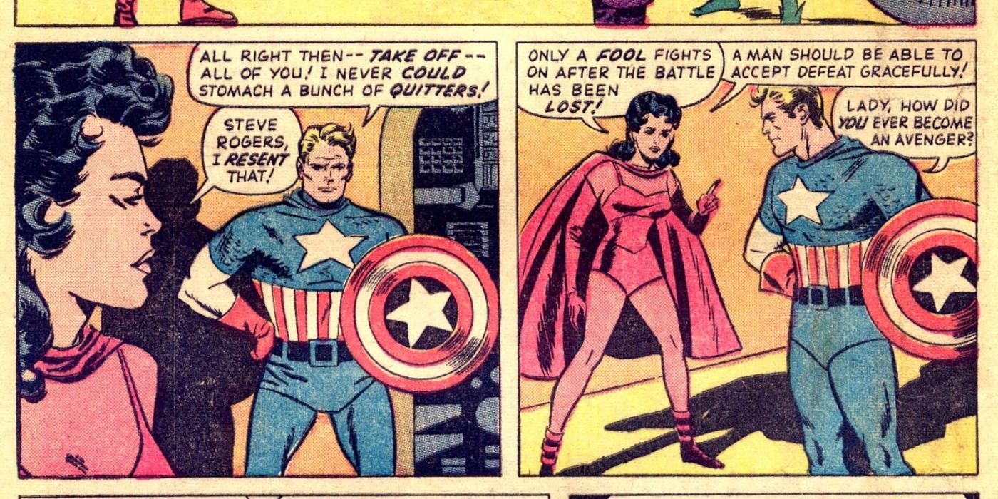 Captain America arguing with Scarlet Witch.