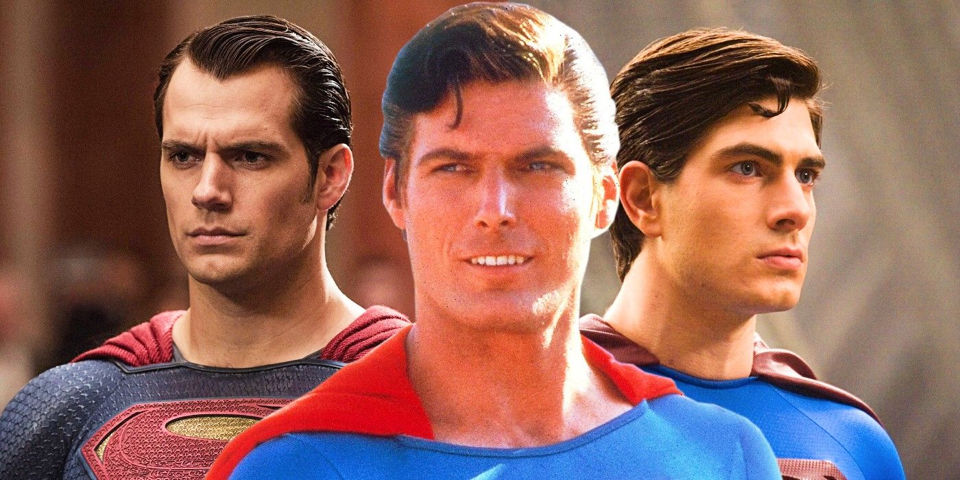 Cavill Reeve and Routh as Superman