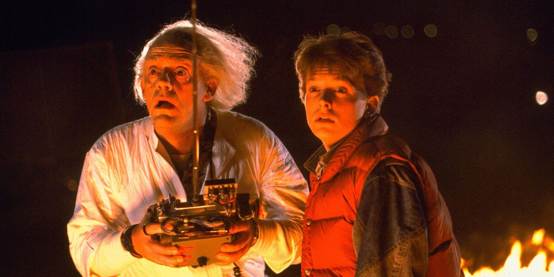 Christopher Lloyd and Michael J Fox in Back to the Future