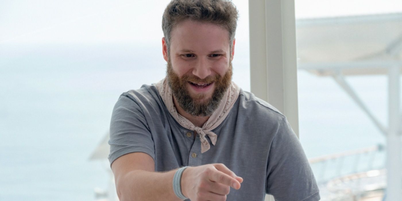 Seth Rogen relaxing on a boat in Like Father