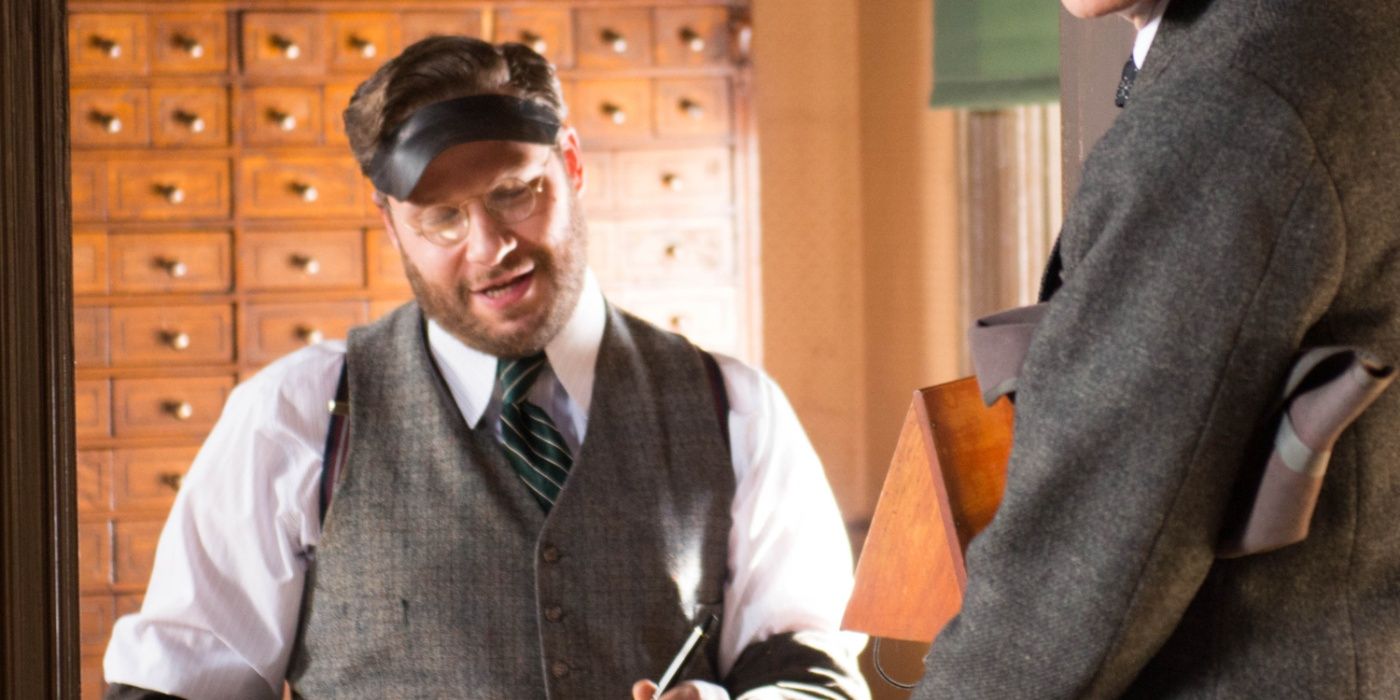 Seth Rogen dressed in a 1900s waistcoat in The Sound of Fury