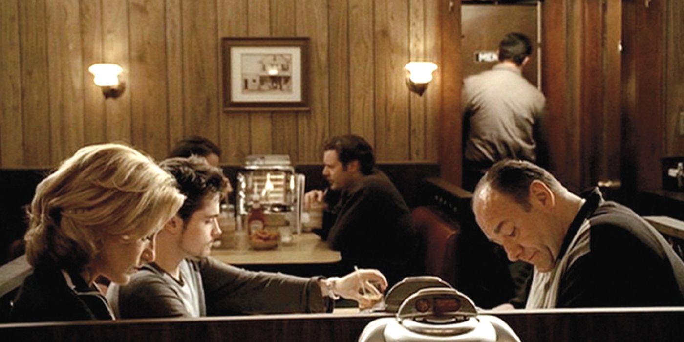 The man with the members only jacket walks into the bathroom in The Sopranos