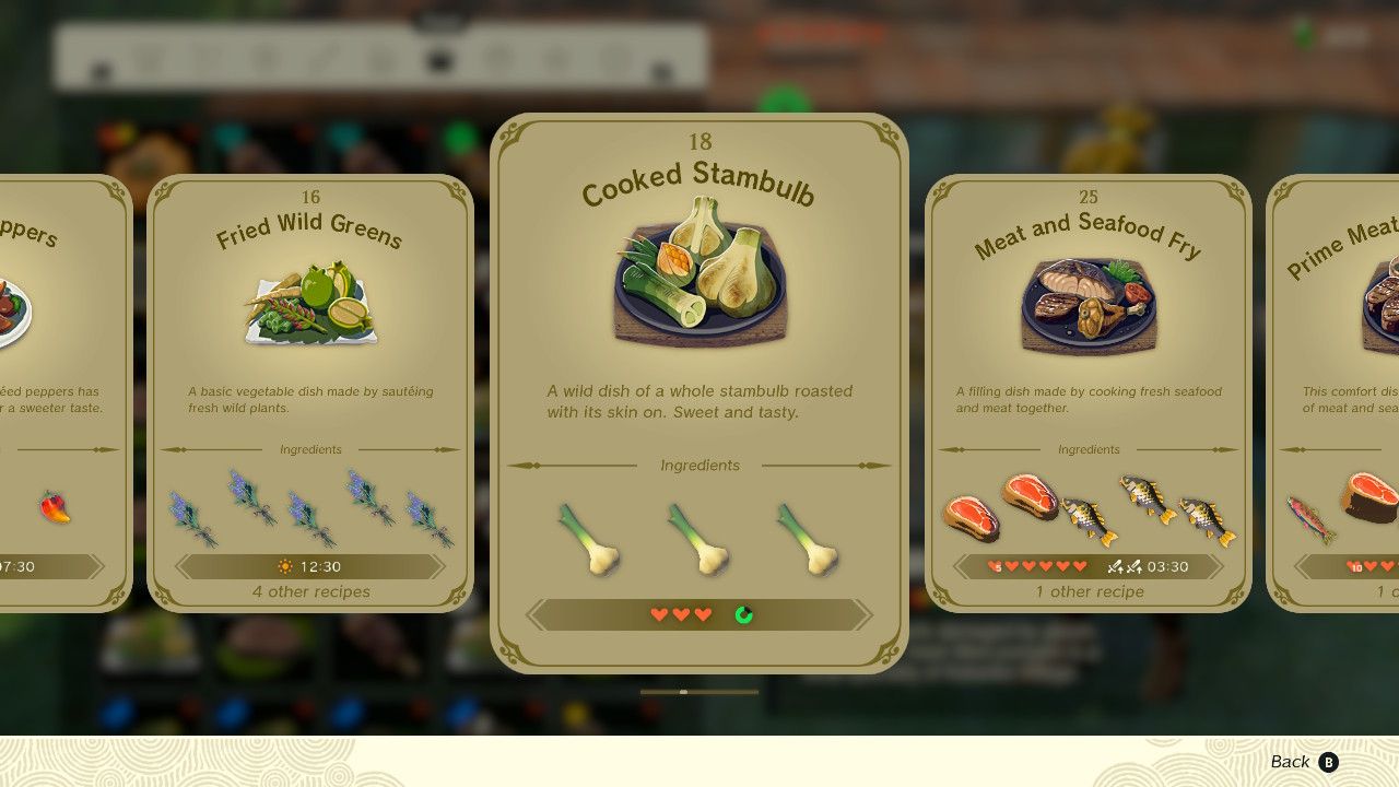 Zelda: Tears Of The Kingdom - 10 Best Recipes For Stamina