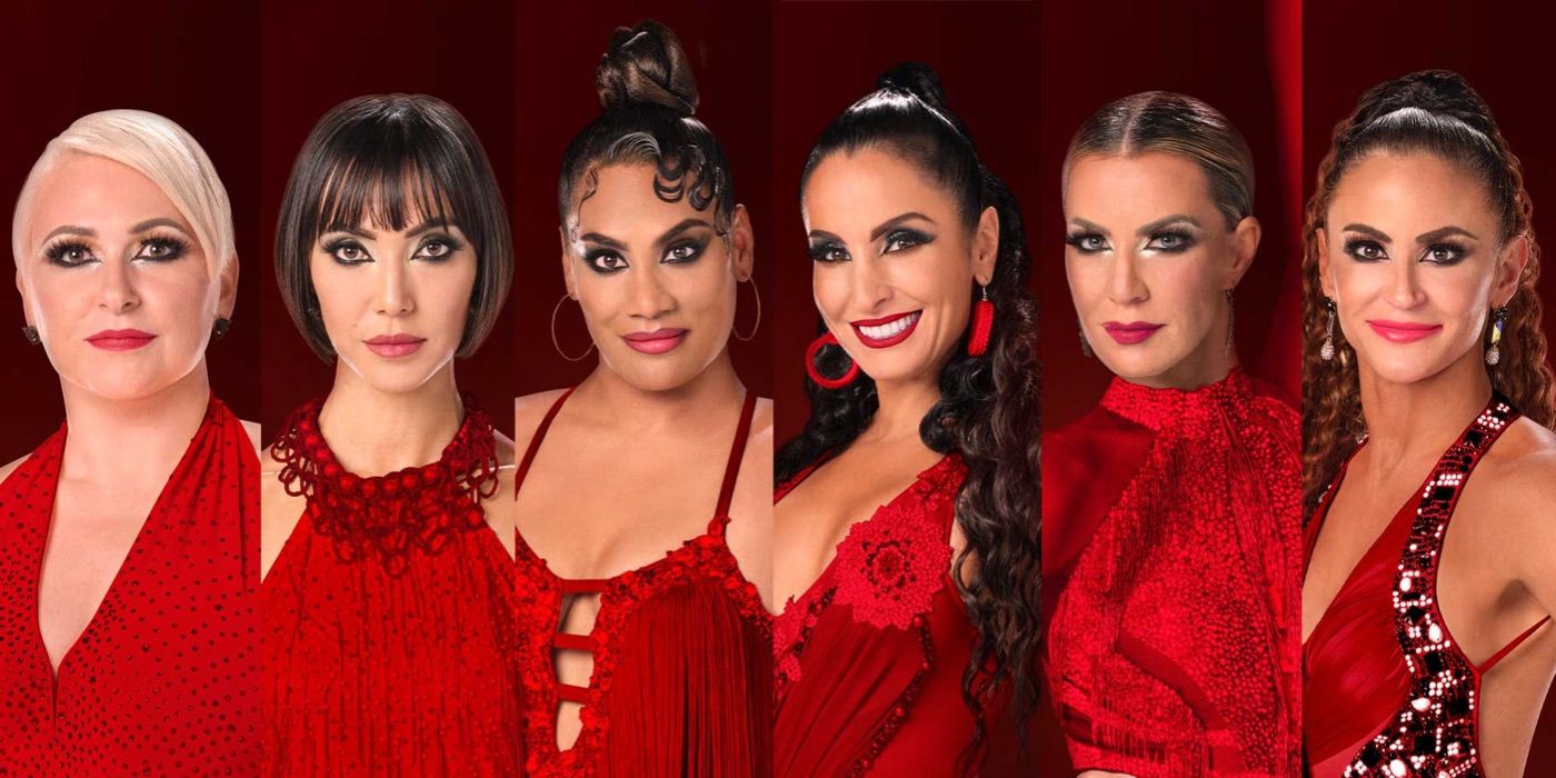 The cast of Dancing Queens pose for a promotional image 