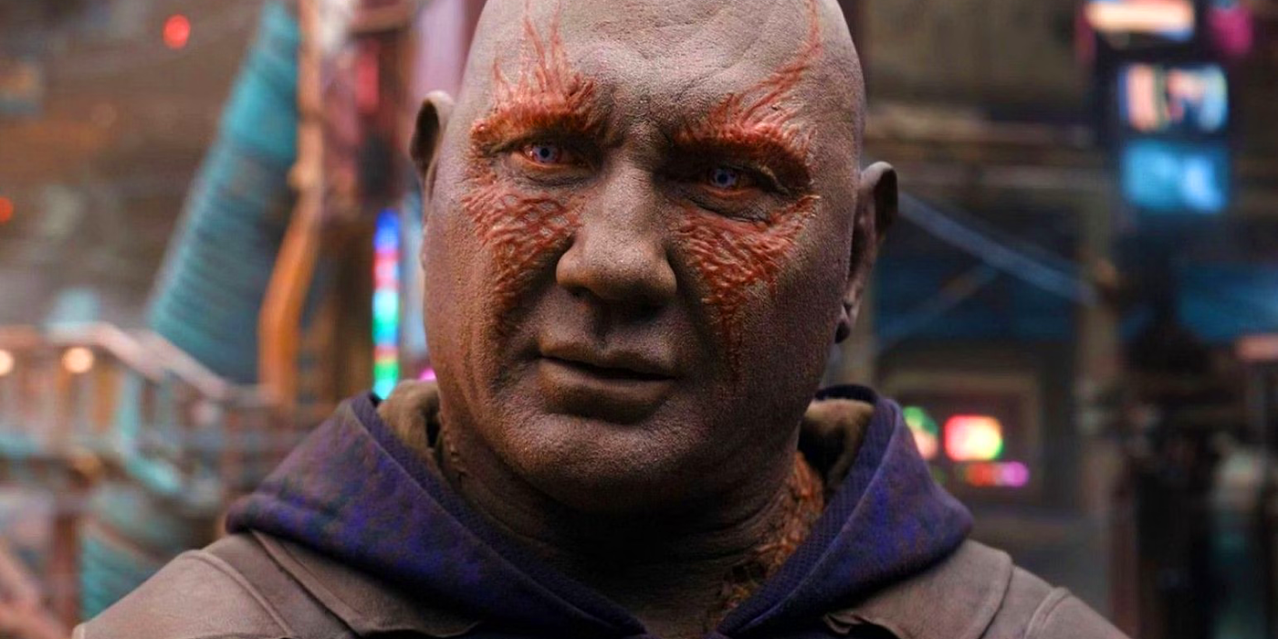 dave bautista as drax the destroyer in the guardians of the galaxy holiday special
