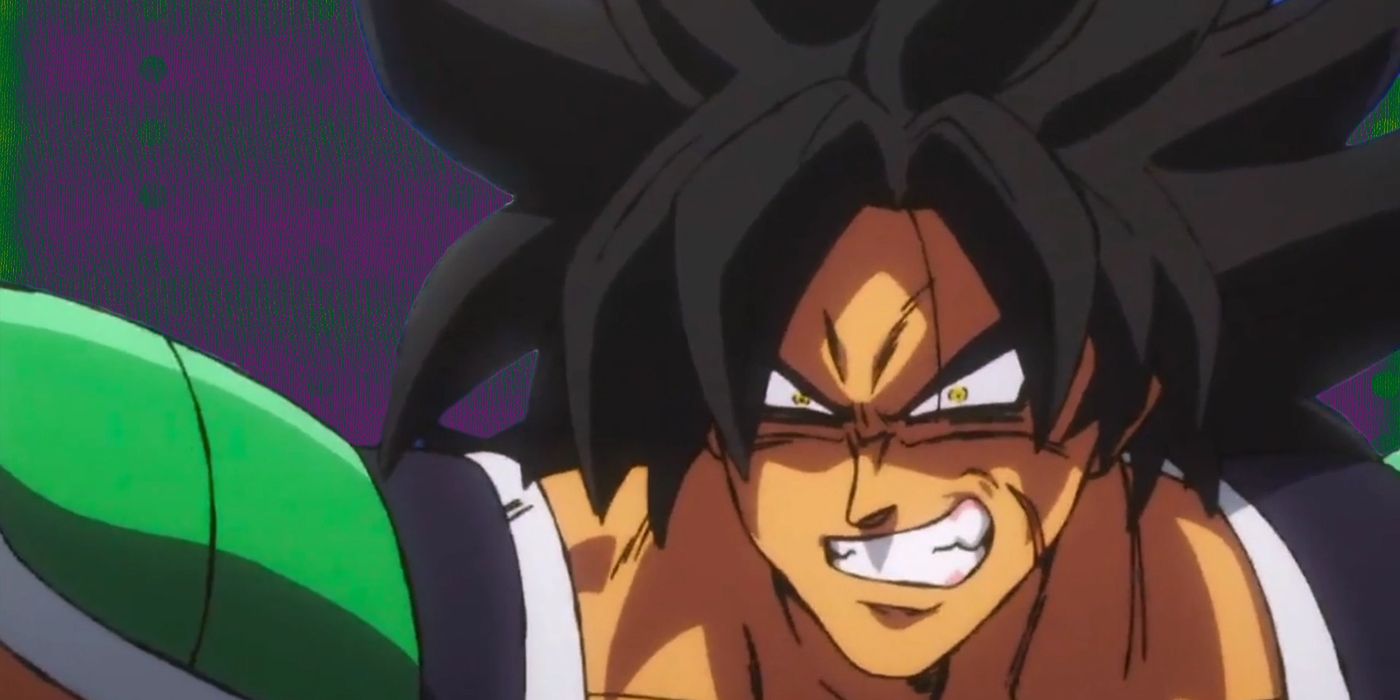 Broly in an anime screencap from Dragon Ball Super.