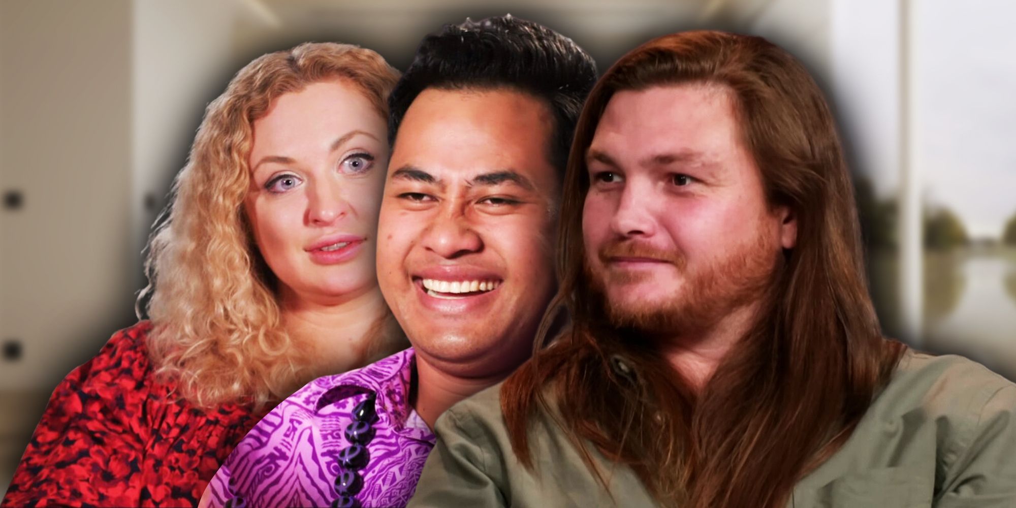 Natalie Asuelu Syngin 90 Day Fiance montage of three cast members smiling