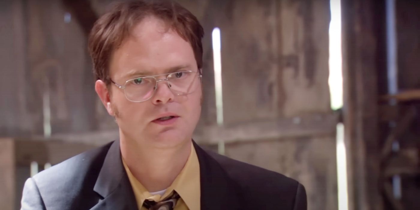 Dwight looking upset in The Office