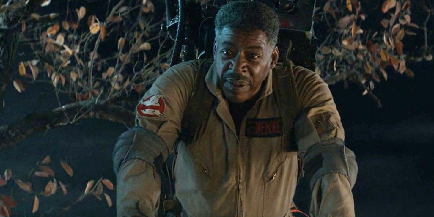 Ernie Hudson in a Ghostbusters uniform in Ghostbusters Afterlife