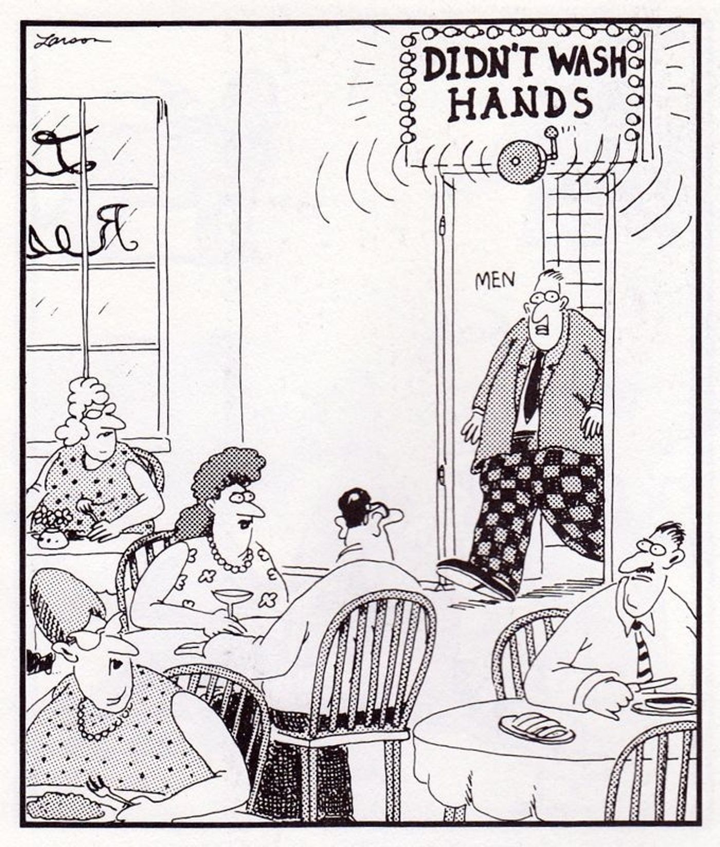 Far Side Didn't Wash Hands