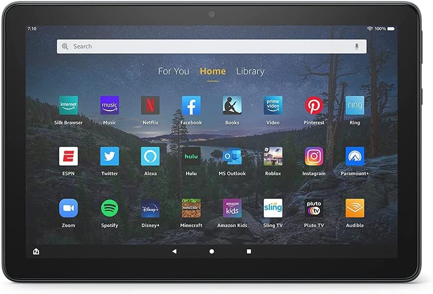 Image of the Amazon Fire HD 10 Plus tablet in landscape orientation