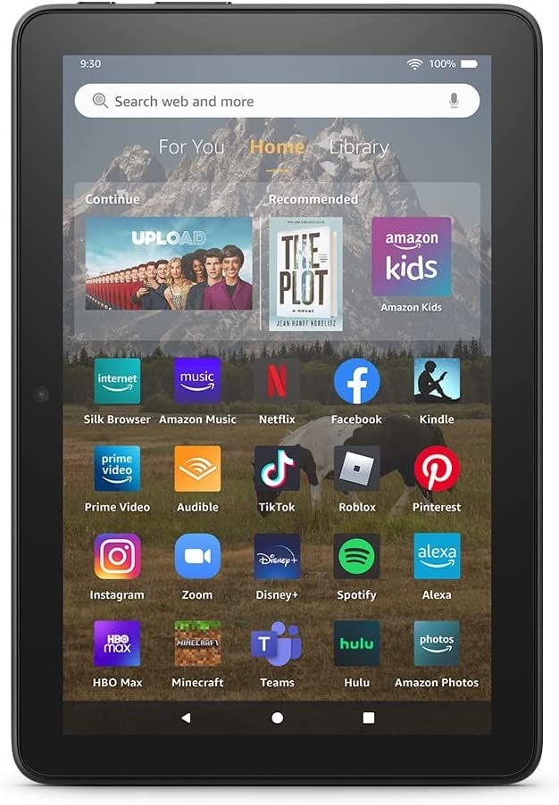 fire hd 8 tablet in portrait orientation