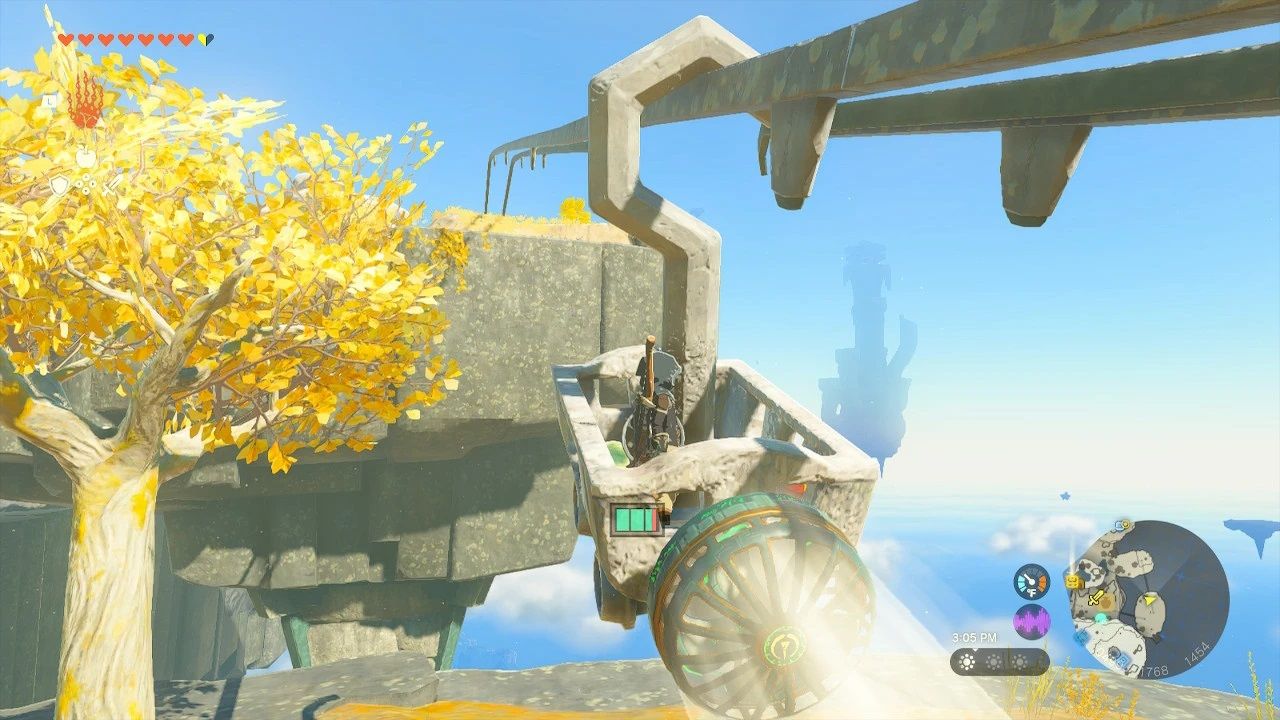 Flying a mine cart in Zelda: Tears of the Kingdom