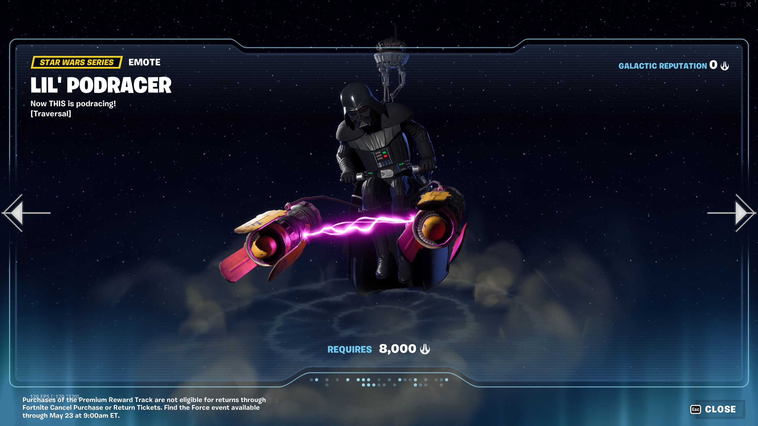 Fortnite Find The Force Star Wars Crossover Lil Podracer Emote