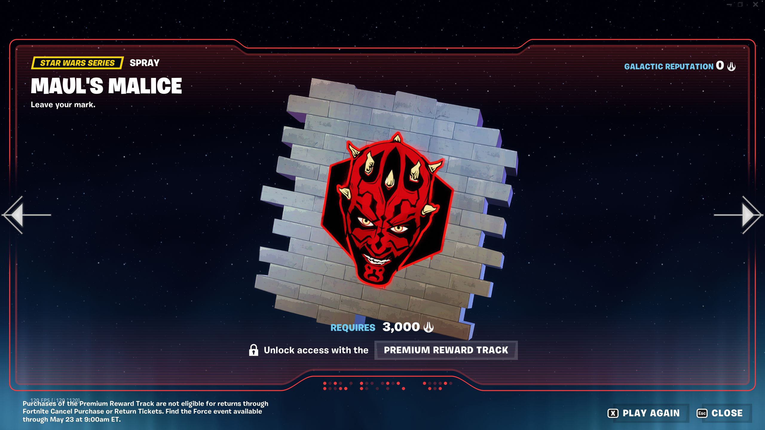 Fortnite Find The Force Star Wars Crossover Maul's Malice Spray