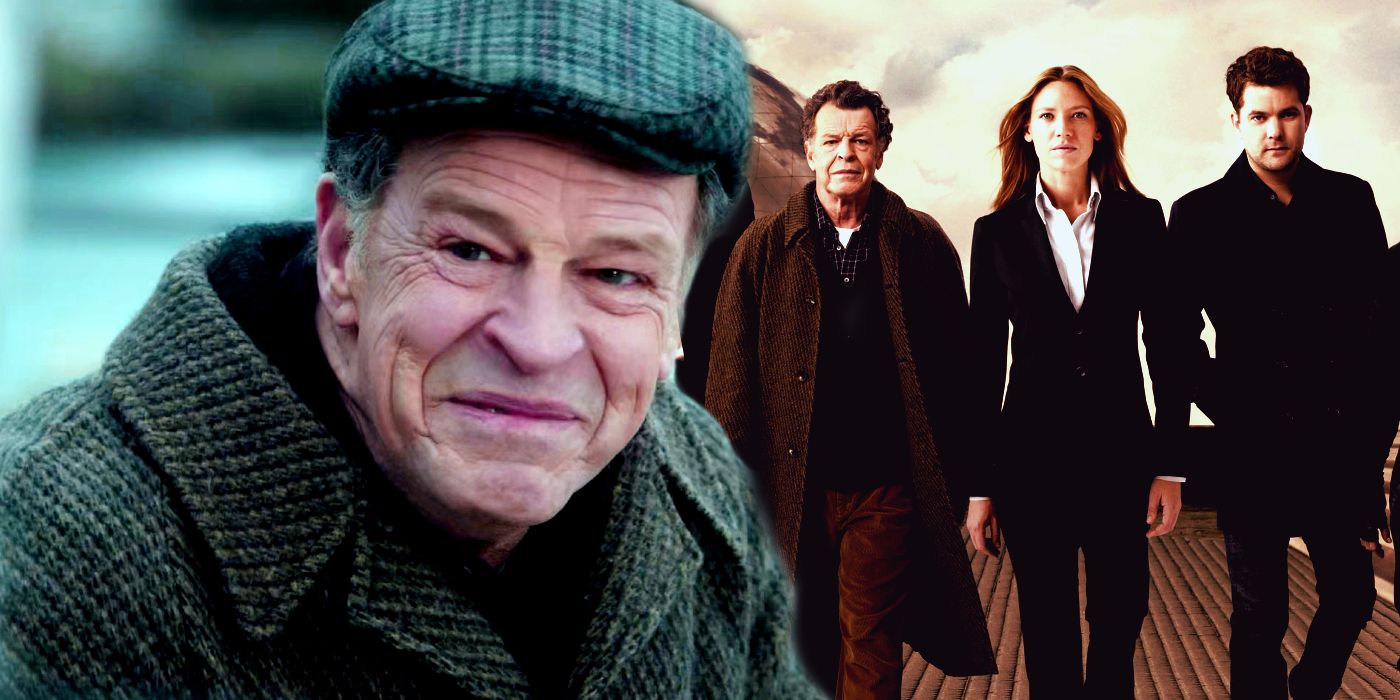 Blended image of Walter Bishop, Olivia, and Peter - the cast of Fringe.