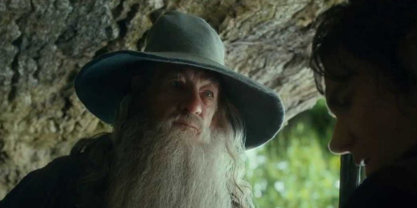 Gandalf talking to Bilbo outside the troll horde in The Hobbit An Unexpected Journey