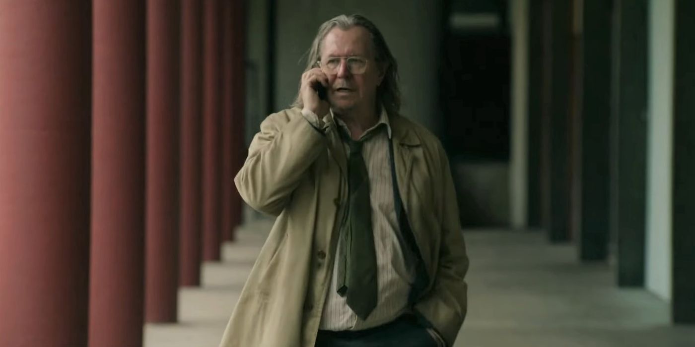 Gary Oldman as Jackson Lamb on the phone in Slow Horses