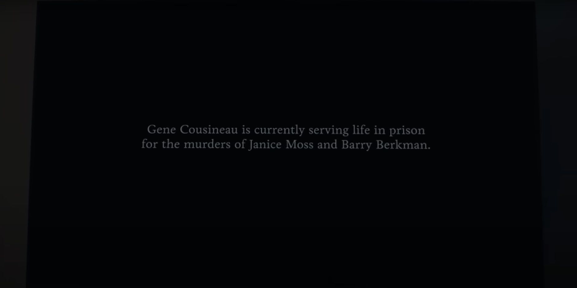 Gene's fate revealed by a title card in Barry