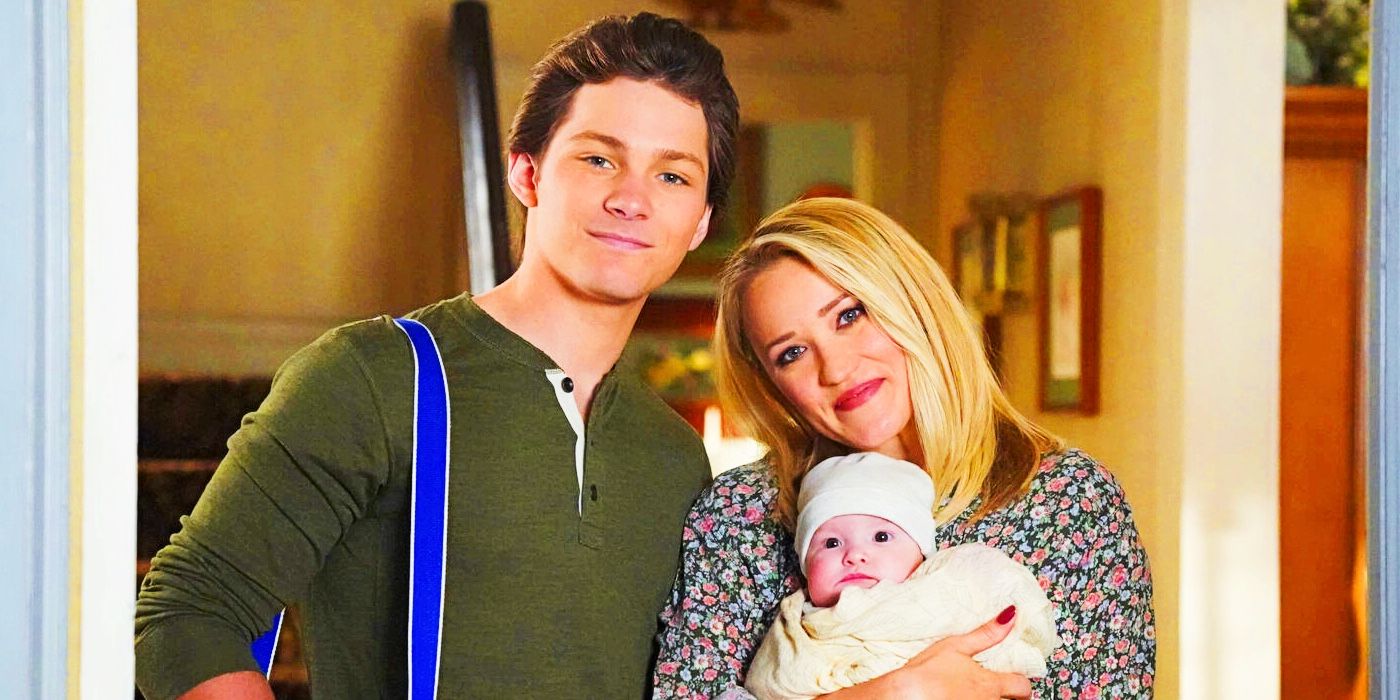 Georgie, Mandy, and Baby Ceecee in Young Sheldon season 6, episode 19