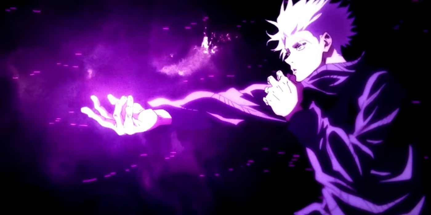 Gojo fires Hollow Purple in Jujutsu Kaisen