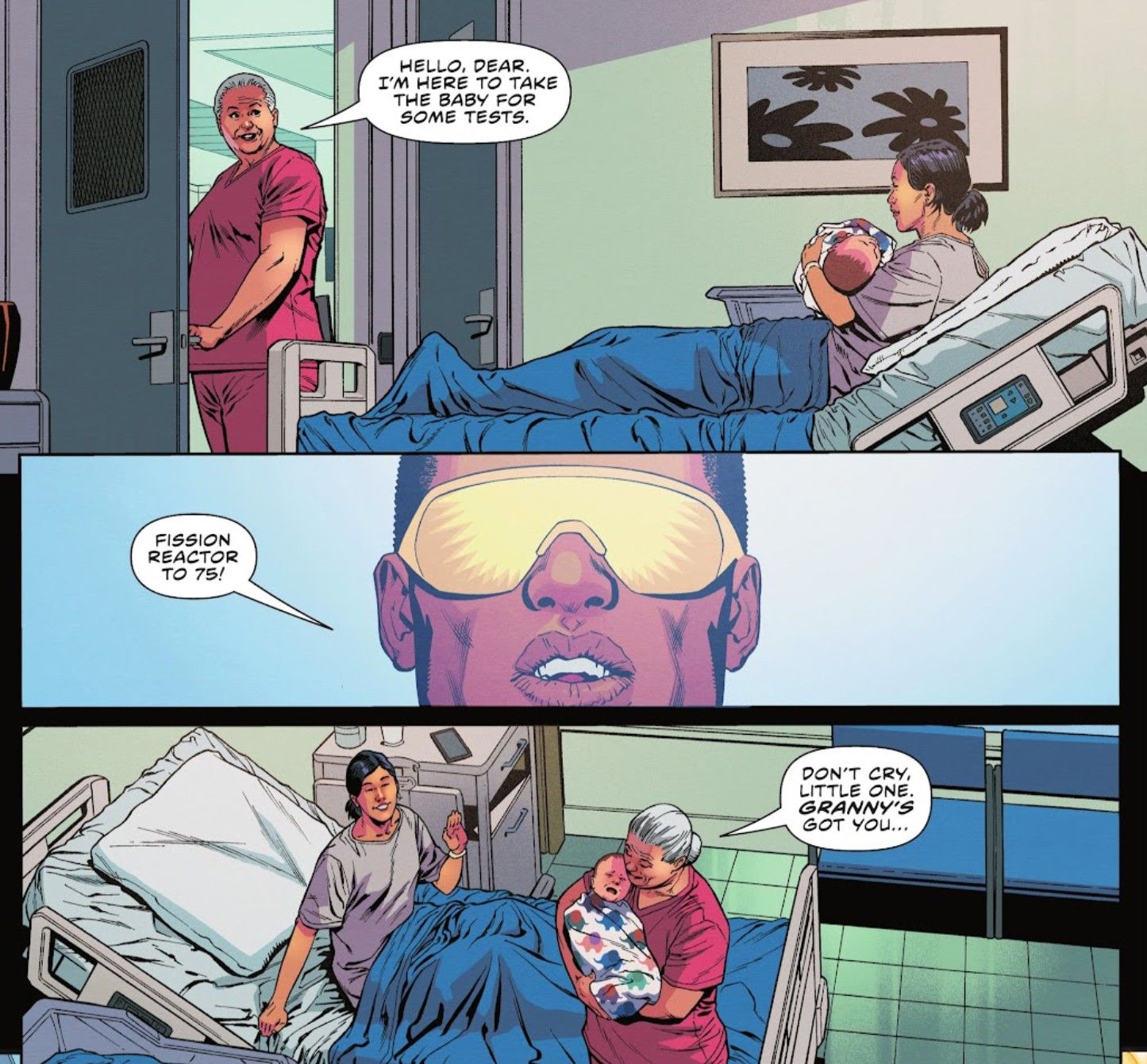 Granny Goodness sequestra o bebê do Flash