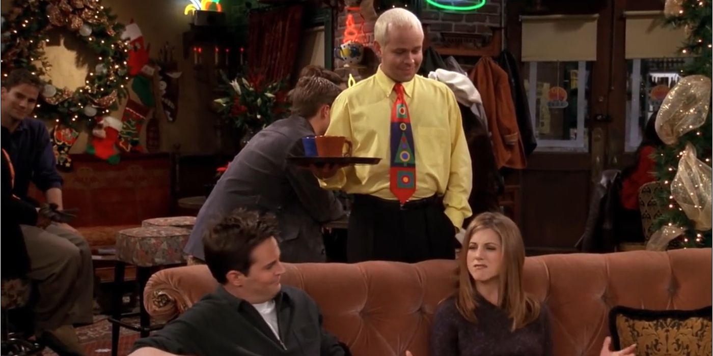 Chandler;  Jennifer Anniston;  and James Michael Tyler in Friends