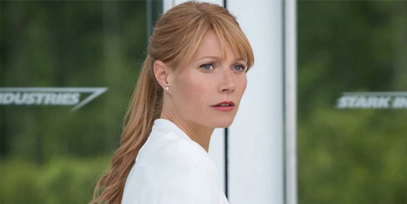 Gwyneth Paltrow as Pepper Potts looking disappointed in Iron Man