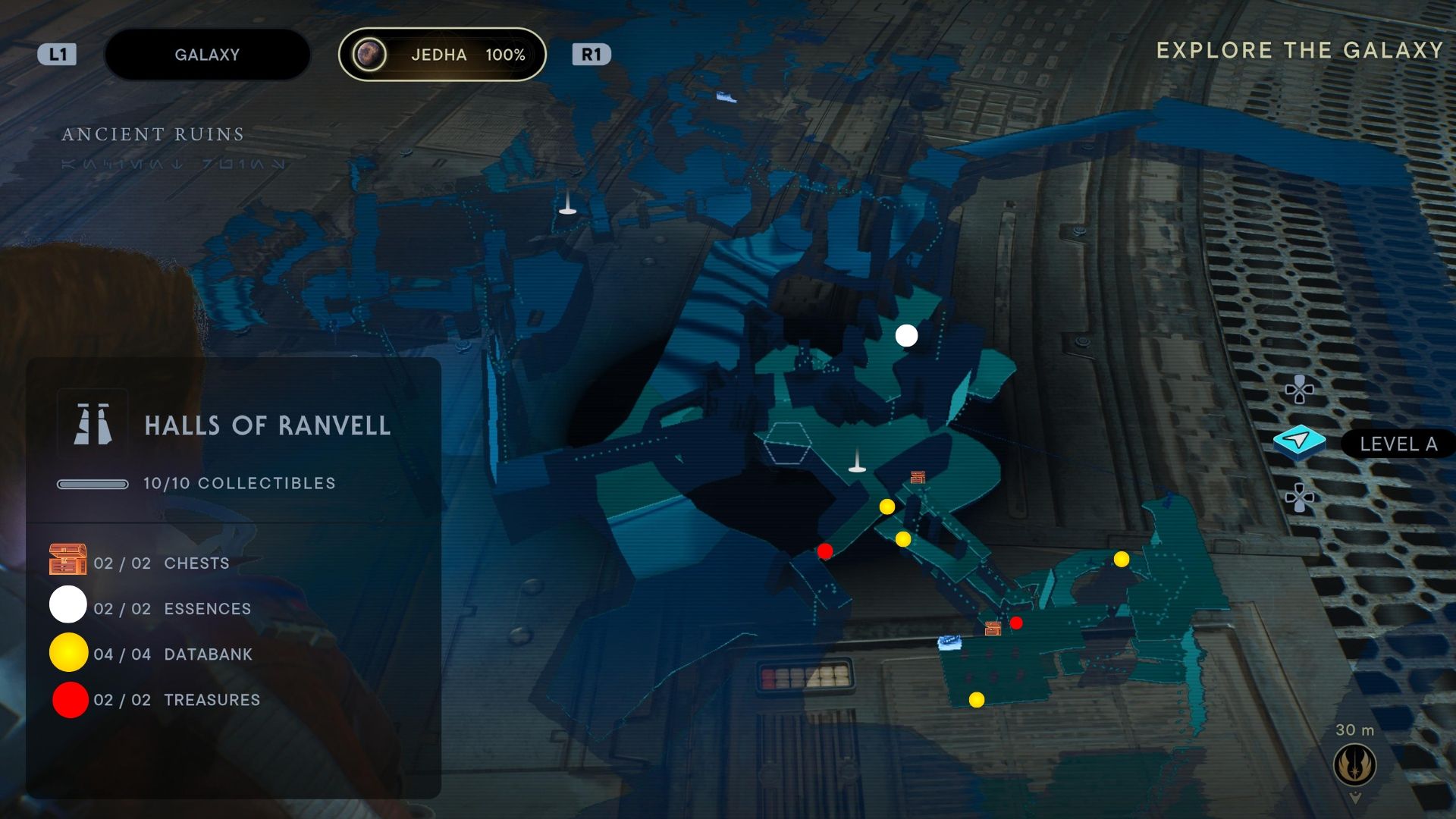 Halls of Ranvell Collectibles Map in Jedi Survivor