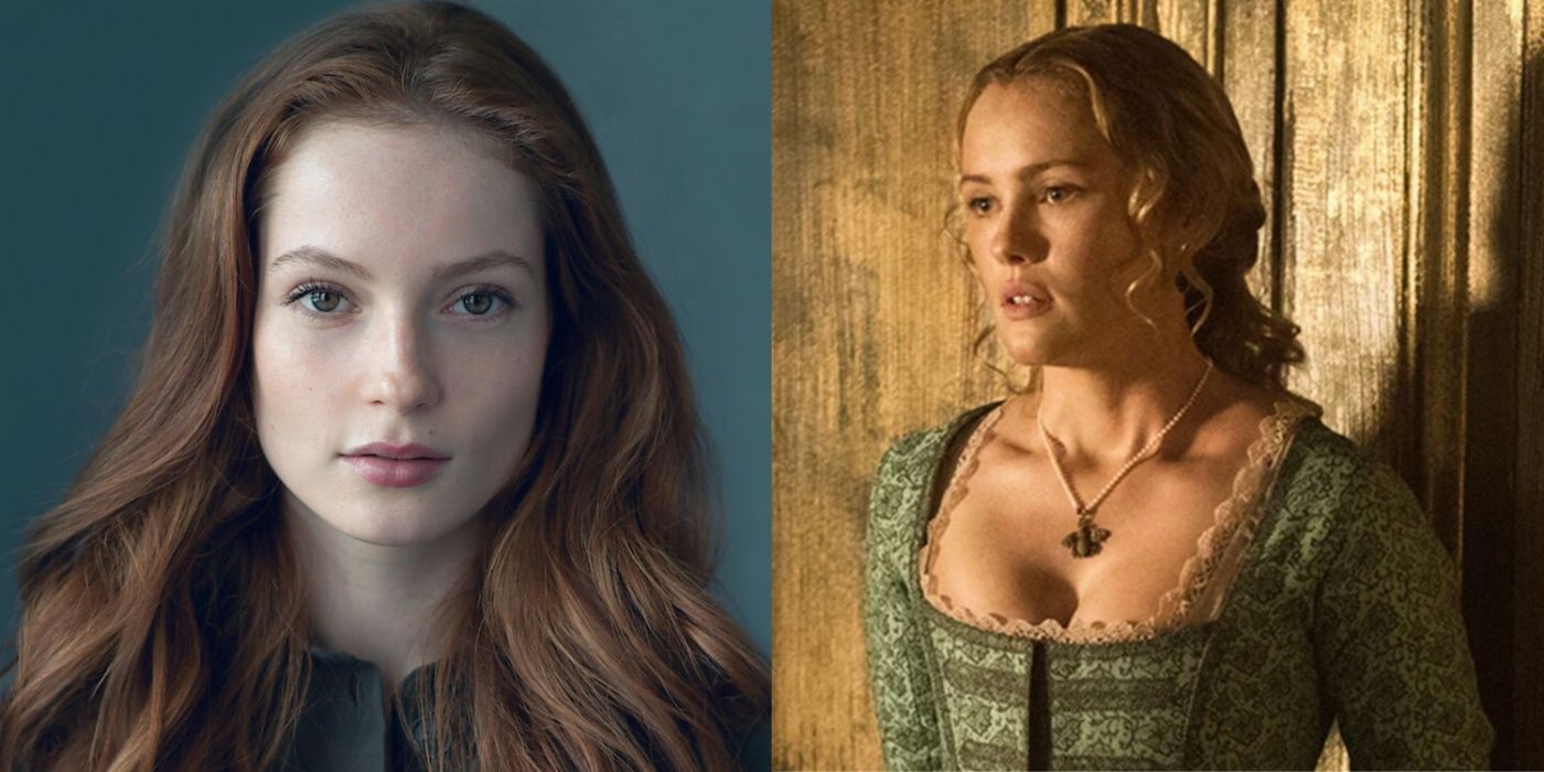 A split image features a closeup of actress Hannah Dodd and actress Hannah New in Black Sails