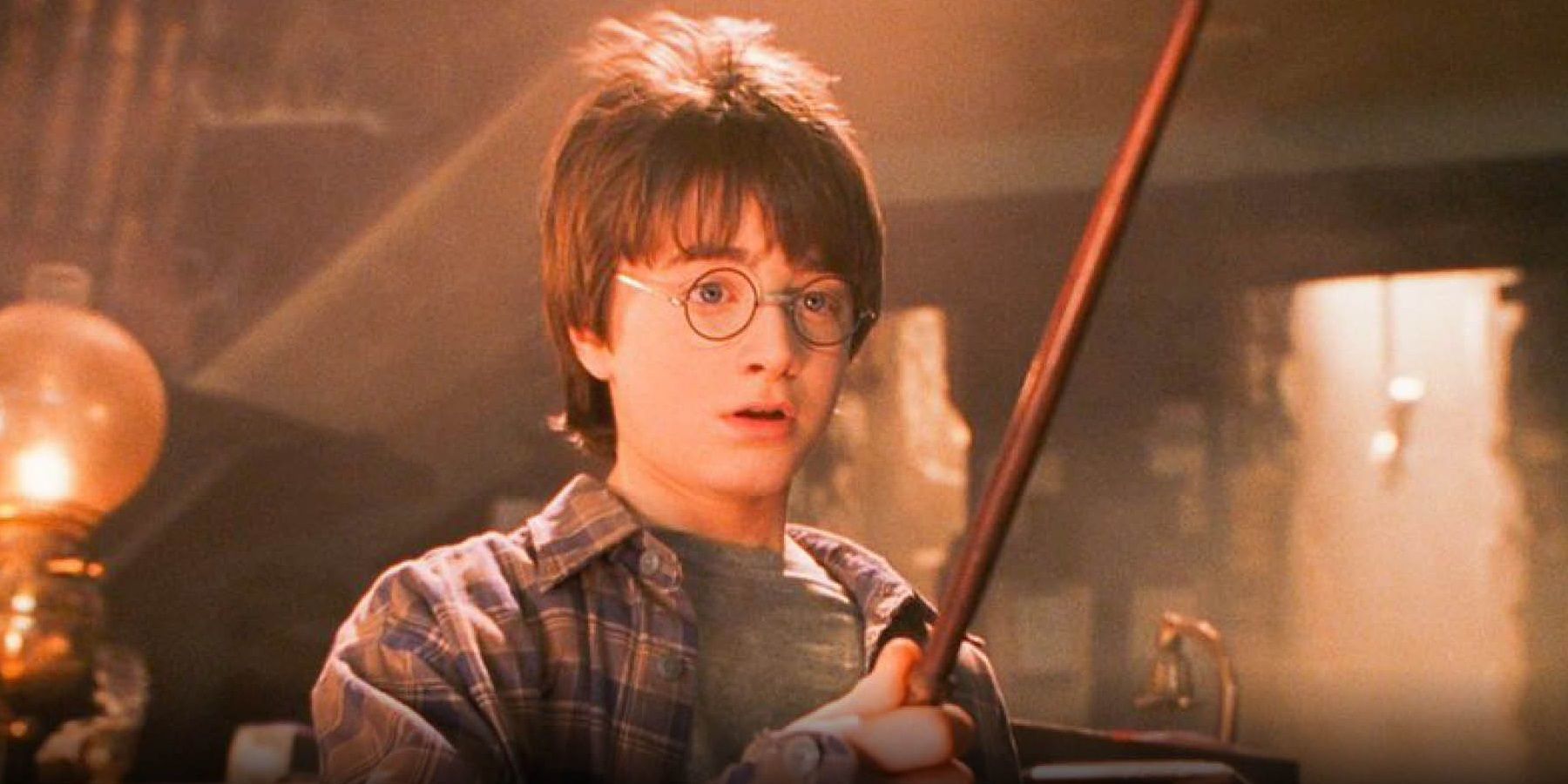 Harry Potter selecting his wand