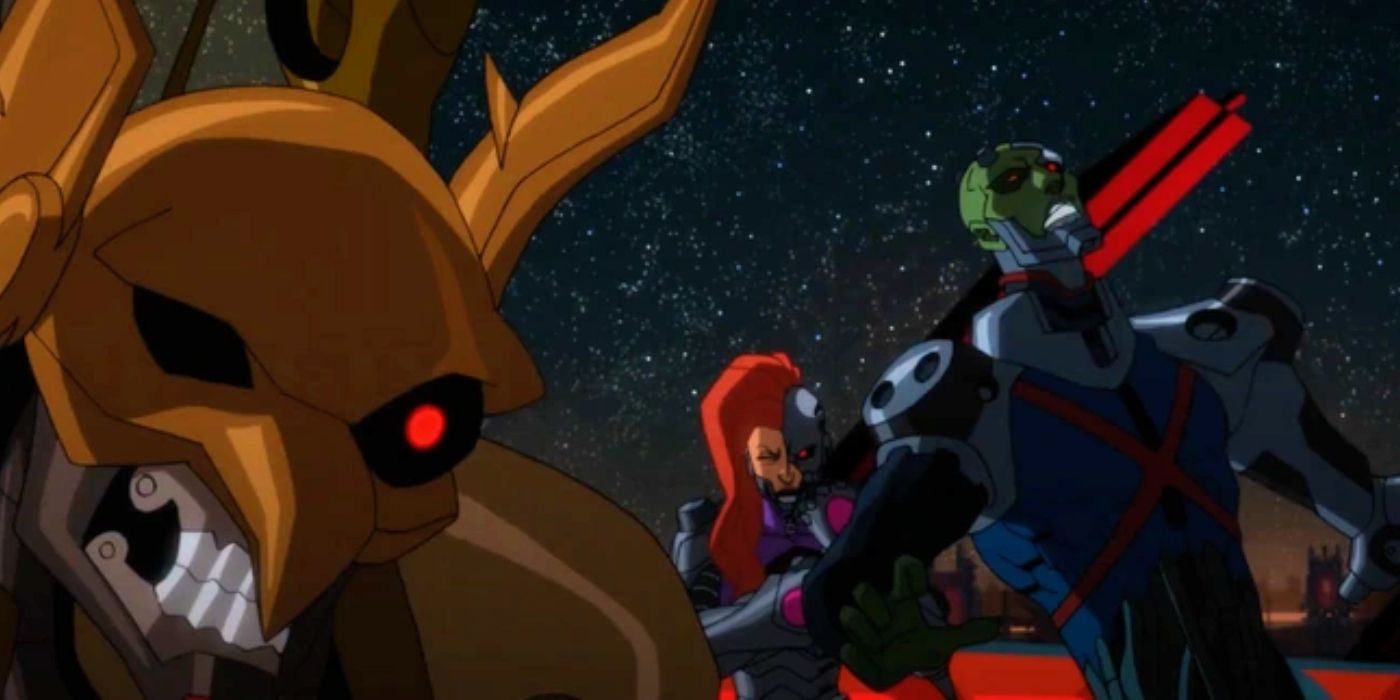 Hawkman, Starfire, and Martian Manhunter in Justice League Dark Apokolips War