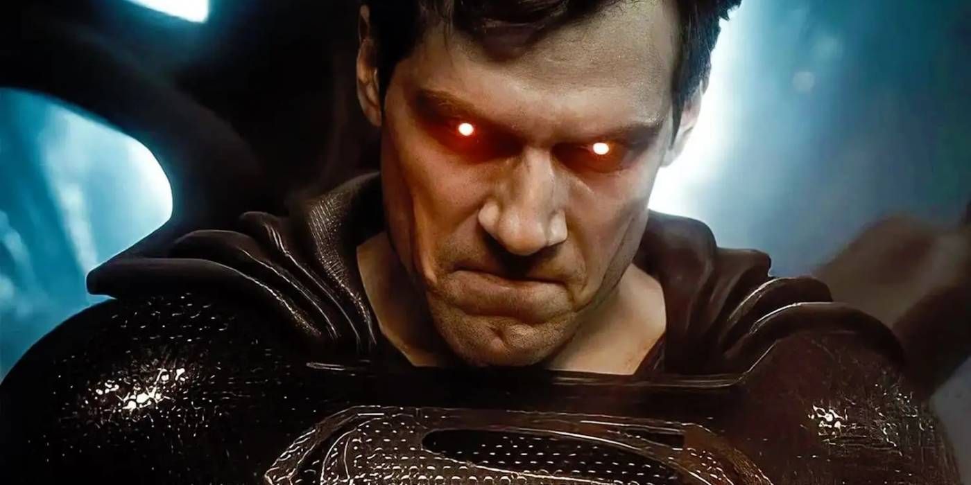 Henry Cavill as Superman with glowing red eyes in Zack Snyder's Justice League pic