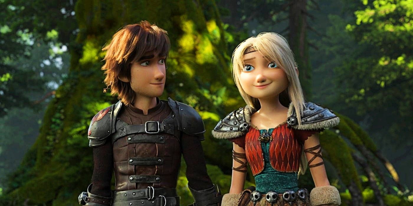 Hiccup looking at Astrid in How to Train Your Dragon