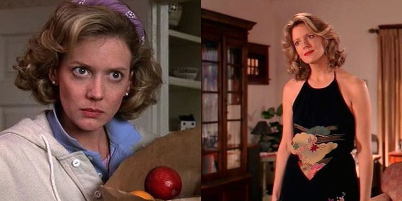 Una imagen dividida de Kristine Sutherland en Honey, I Shrunk the Kids y Buffy the Vampire Slayer