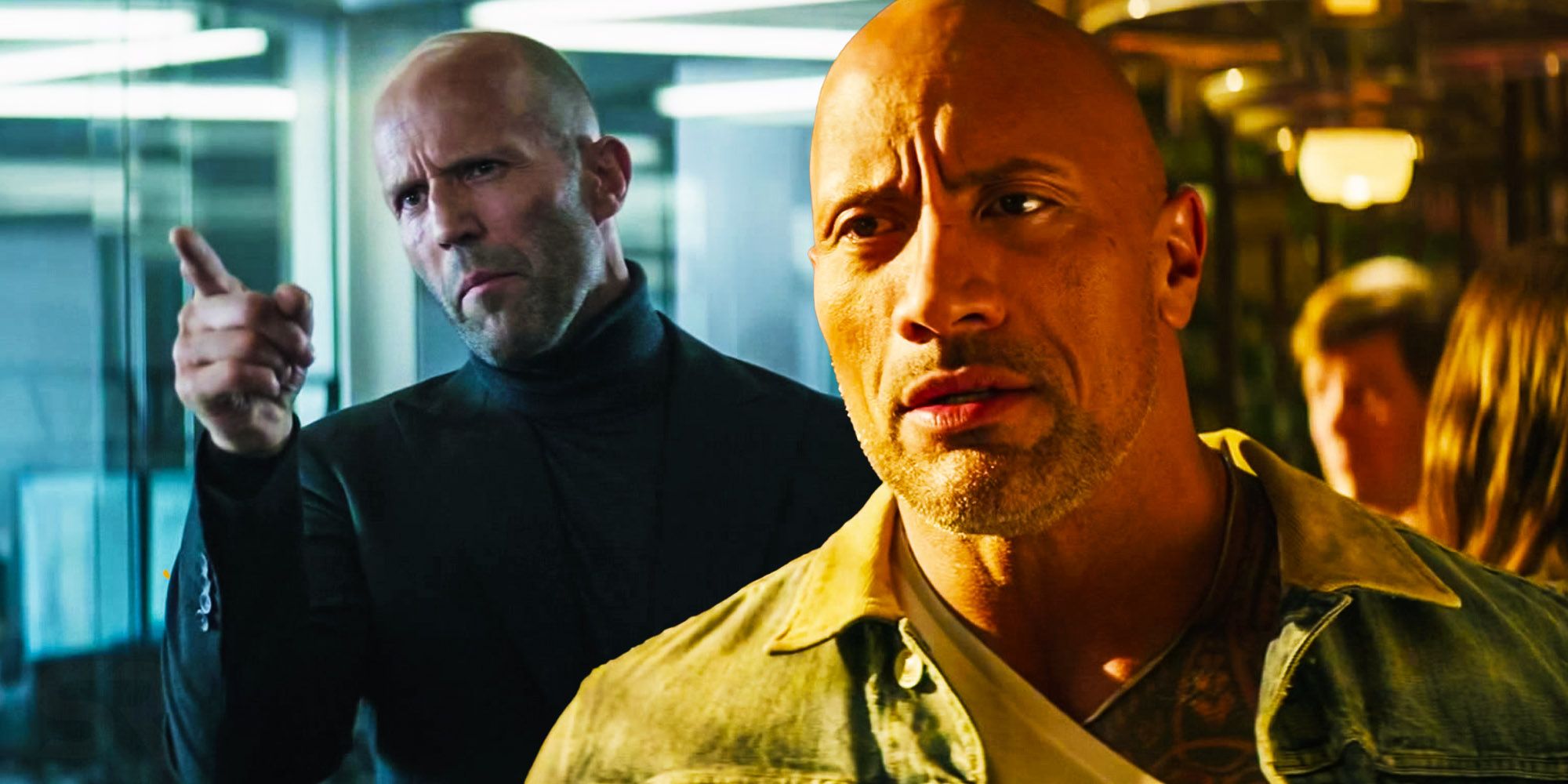 the rock as hobbs and jason statham as shaw