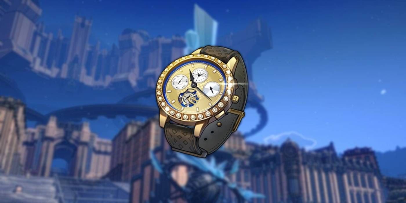 Honkai: Star Rail Dazzling Gold Watch Hidden Item with Administrative District as Background