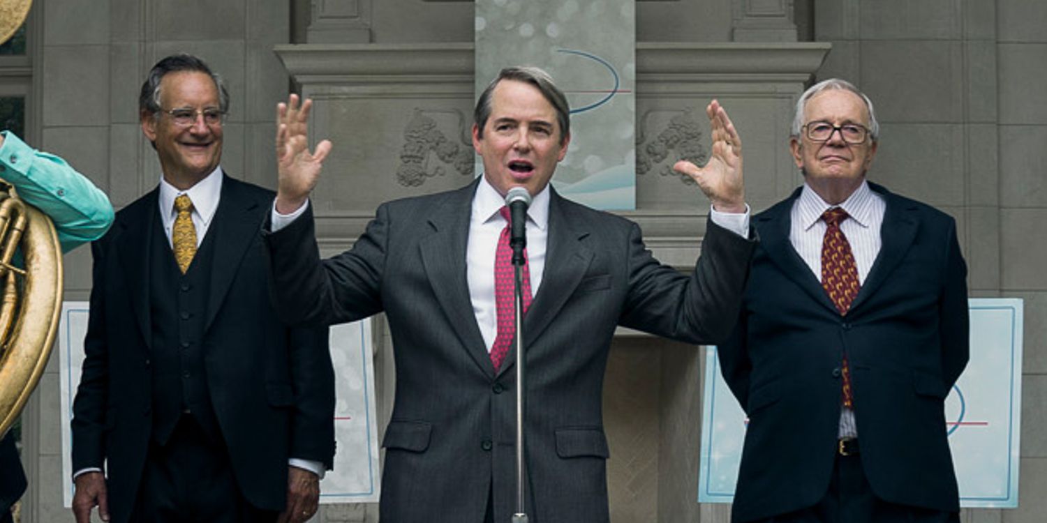 Matthew Broderick as Richard Sackler in Painkiller giving a speech