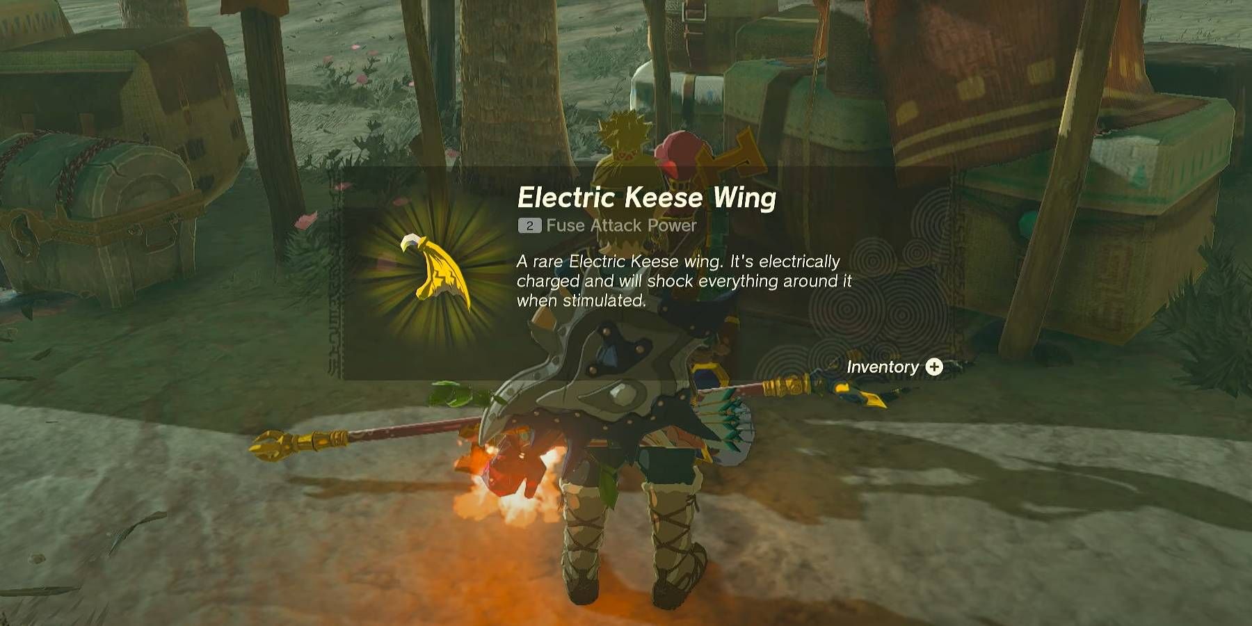 Zelda: Tears of the Kingdom Electric Keese Wing se entrega como recompensa por la misión secundaria Decorar con pasión
