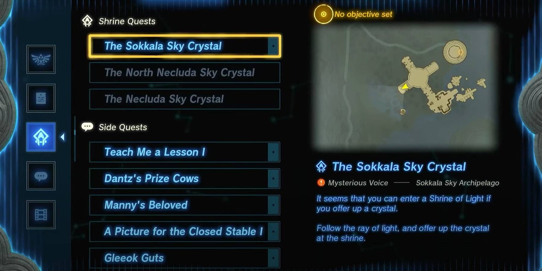 Zelda: Air Mata Kerajaan Sokkala Sky Crystal Quest Diberikan di Kuil Natak