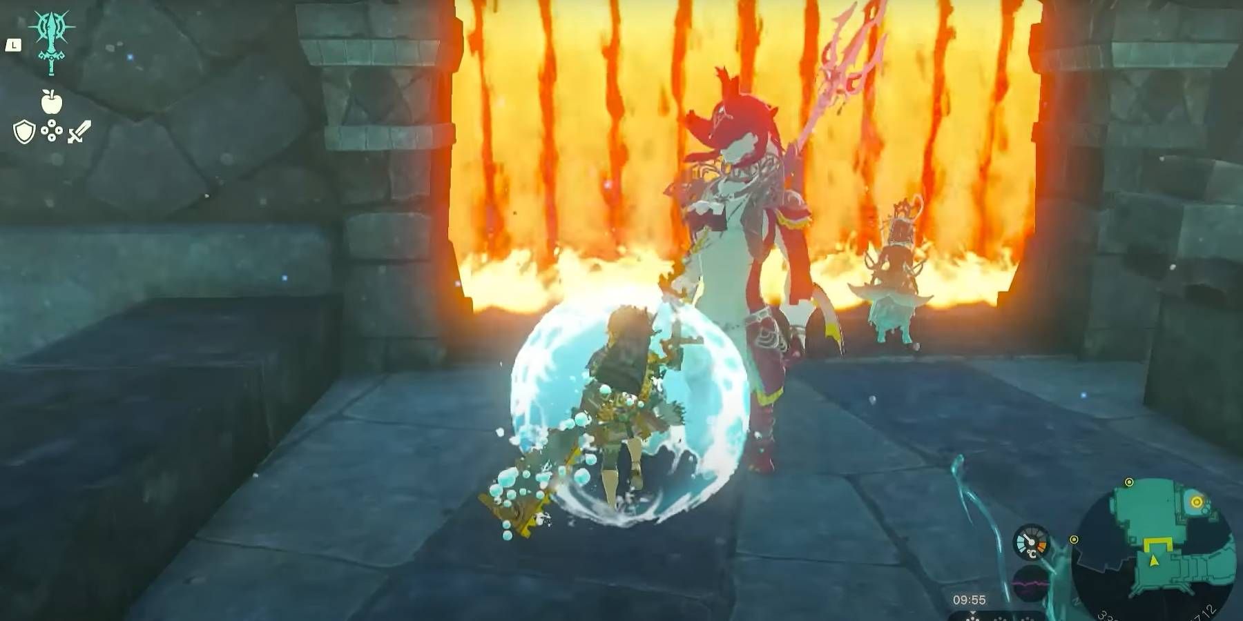 Zelda: Tears of the Kingdom Water Temple B1 Area with Sidon's Water Bubble Ability