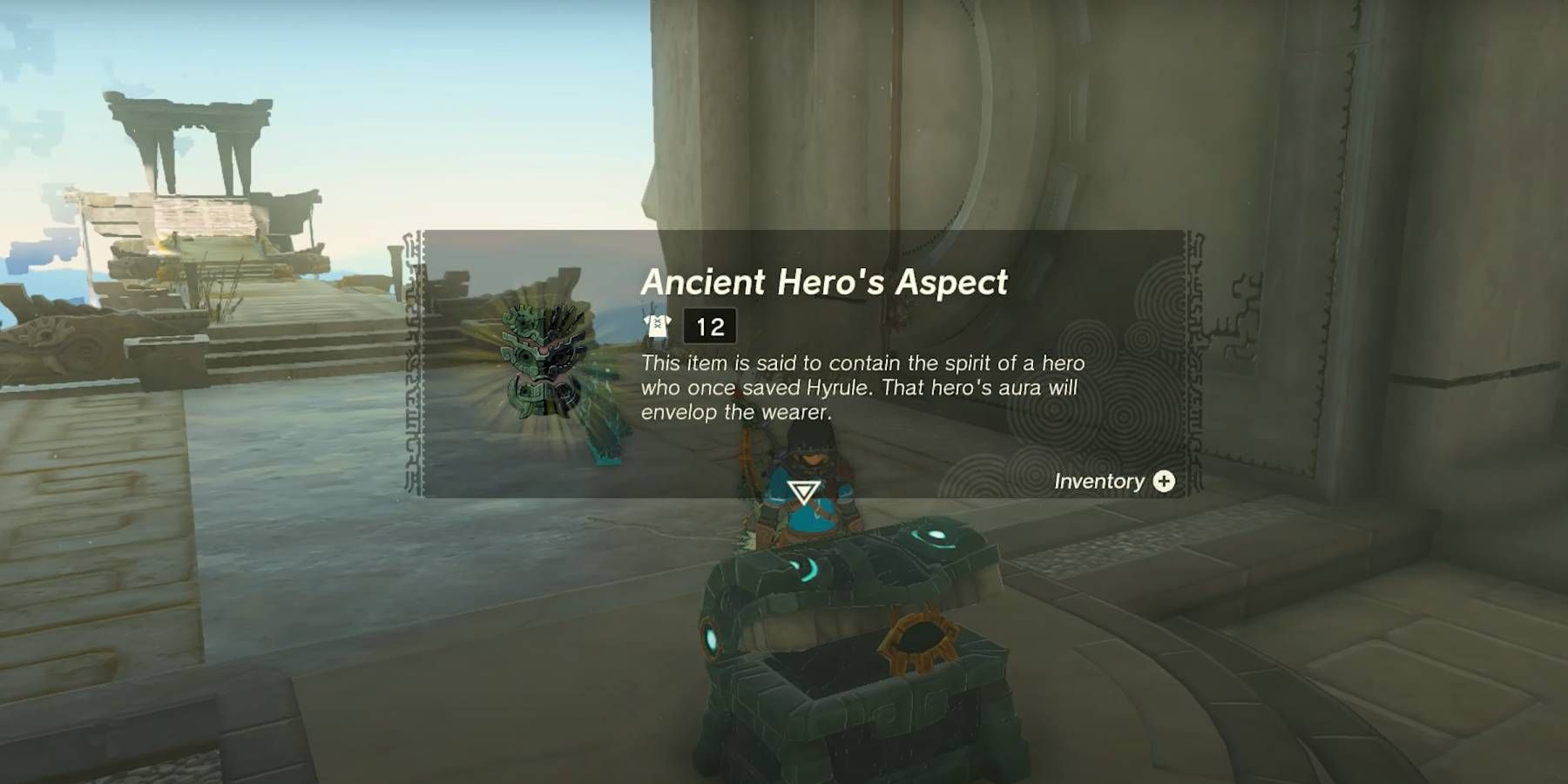 Zelda: Tears of the Kingdom Ancient Hero's Aspect rare Armor from Completing all Shrines