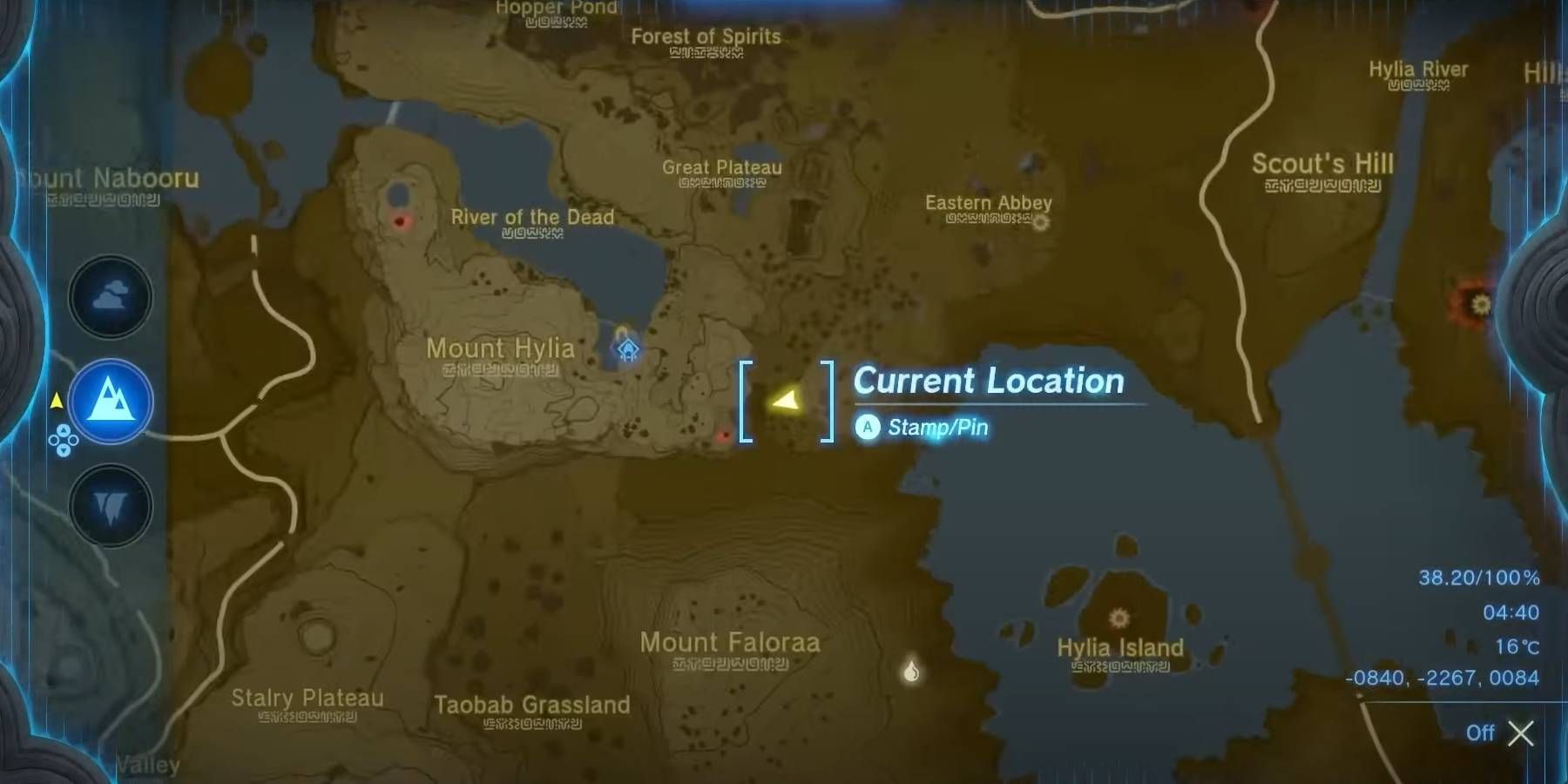 Zelda: Tears of the Kingdom Great Plateau Location on Map